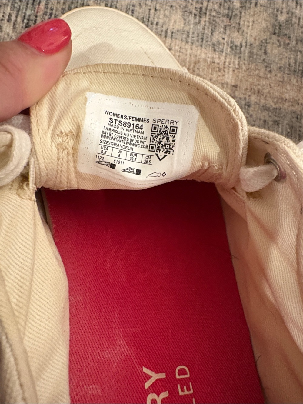 Sperry Crest Vibe Seasonal Canvas Seacycled Sneakers with Pink Insole Size 8.5 - Picture 3 of 6